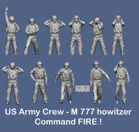 US Modern Artillery Crew for M198 & M777 Germania 3150, Resin 1/87 Printed
