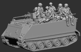 US Army M113 Crew and Infantry Vietnam Germania 2017, Resin 1/87 Printed
