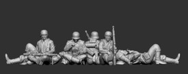 Wehrmacht Resting Infantry Germania 143, Resin 1/87 Scale Printed Figures