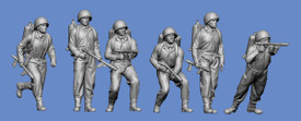 US Infantry with Flame Throwers Germania 235, Resin 1/87 Scale Printed Figures