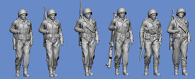 US Infantry Marching Germania 232, Resin 1/87 Scale Printed Figures