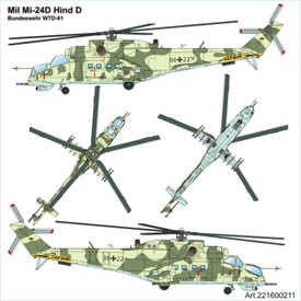Mil Mi-24D Hind-D Helicopter, BW. Arsenal-M 221600211 Plastic 1/87 Scale Kit