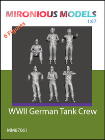 German WWII Tank Crew Set 6 Figs Mironious 87061 Resin 3D 1/87 Unfinished Kit