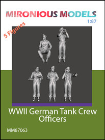 German Tank Crew Officers 5 Figs Mironious 87063 Resin 3D 1/87 Unfinished Kit