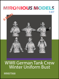 German Tank Crew Winter 6 Bust Figs Mironious 87068 Resin 3D 1/87 Unfinished