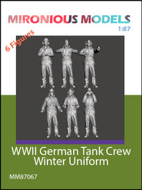 German Tank Crew Winter 6 Figs Mironious 87067 Resin 3D 1/87 Unfinished