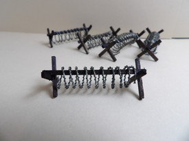 Barbed Wire Barricades  1/87 Scale Hand Painted Wood and Metal
