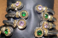Pink or Green  Bangle Bracelet Cuffs 