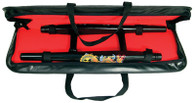 26" long,strong vinyl zippered casewith red felt lining.Wrap-around sturdy nylon handle.