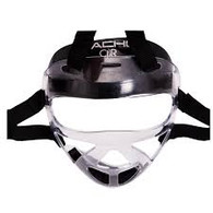 The Universal Face Shield is designed to fit most brands and styles of dipped foam headgear. It features an easy on/off design and sits further away from the face for more comfort, breathability and clearer vision. The anti-fog shield meets the new tournament rules requiring face protection. Lightweight and comfortable. Fits all sizes except children and XXL. Velcro fasteners hold shield on to head gear. 
