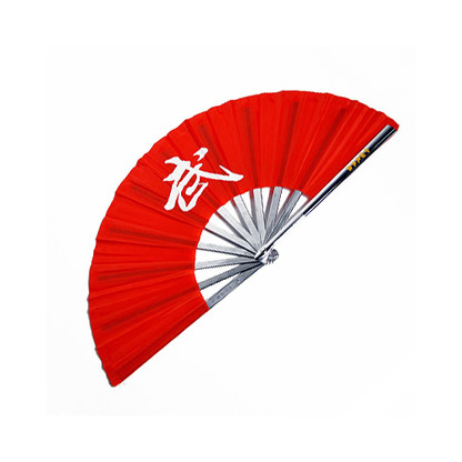 Red Wushu Iron Fan
