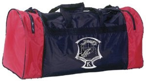 Kenpo Gear Bag. Official Ed Parker Kenpo Karate bag, complete with registered trademark logo. Sturdy nylon construction with a protective lined interior. Two vented, zipper-closure end compartments and one internal zippered pouch in the double-zippered main compartment. Padded shoulder strap includes special "cell phone" pouch. 26" x 11" x 13".