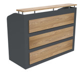 Taskfurn STRATA Reception Desk - Wild Oak/Ironstone