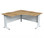 Taskfurn cSPACE Radius Corner Workstation - Wild Oak Top - White Frame