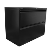 GO Lateral Filing Cabinet Two Drawer - Black