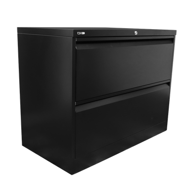 GO Lateral Filing Cabinet Two Drawer - Black