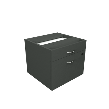 Taskfurn Fixed Drawer Box - 1 Drawer + 1 File - Ironstone