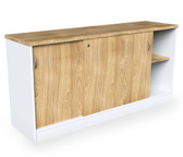 Taskfurn Sliding Door Credenza - Wild Oak/White