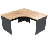Taskfurn Radius Office Workstation 750mm Deep - Wild Oak/Ironstone