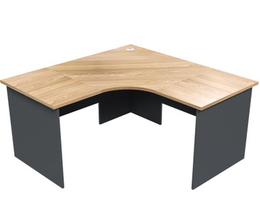 Taskfurn Radius Office Workstation 750mm Deep - Wild Oak/Ironstone