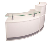 Modular Reception Counter with Full Height Reception Hob & Counter with Half Height Glass Shelf
2 Piece Set