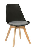 Virgo Chair - Black Shell with Grey Seat Pad