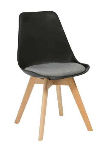 Virgo Chair - Black Shell with Grey Seat Pad