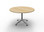 Typhoon 4 Star Round Table - 1200 Dia Natural Oak Top - Black P/C + Polished Aluminum Base 