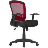 Intro Medium Back Mesh Chair with Arms - RED