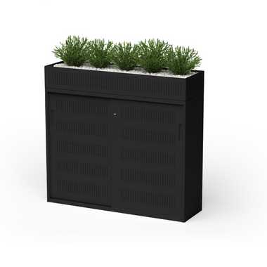 Taskfurn Sliding Door Cabinet  - 900W with Planter Box