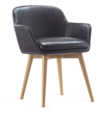 Taskfurn Melhor Wood Chair - Chestnut PU