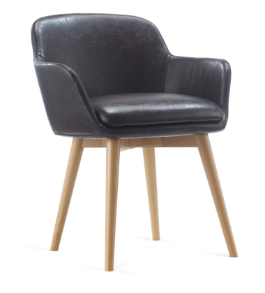 Taskfurn Melhor Wood Chair - Chestnut PU