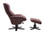  Picasso Relax High Back Leather Chair With Ottoman - Burgundy Leather 