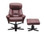  Picasso Relax High Back Leather Chair With Ottoman - Burgundy Leather 
