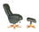  Picasso Relax High Back Leather Chair With Ottoman - Black Leather