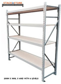 STACK'N STORE LONGSPAN SHELVING 2000H X 1800L X 600D WITH 4 LEVELS