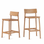 Lucas High Bar Stool with Back 650H and 750H - Natural Oak