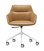Dahlia 5 Star Chair - Tan PU - Front View - White base