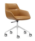 Dahlia 5 Star Chair - Tan PU - White Base