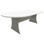 Ship Shape Boardroom Table D-End  - White/Silver