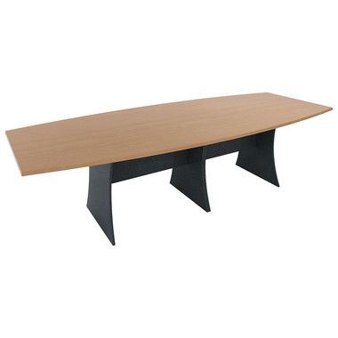 Ship Shape 3m Boardroom Table - Beech/Ironstone