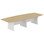 Ship Shape 3m Boardroom Table - Oak/White