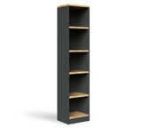 Taskfurn 1800mm High Slim Bookcase - Wild Oak/Ironstone