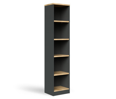 Taskfurn 1800mm High Slim Bookcase - Wild Oak/Ironstone