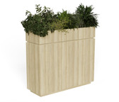 Taskfurn Hinged Door Credenza with Planter Box - Natural Oak