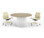 Taskfurn Cori Drum 900 Dia Meeting Table - Natural Oak Top with Bravi Sand Chairs