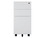 Taskfurn Steel Slimline 3 Drawer Mobile Pedestal - White - Front