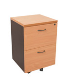 Rapid Worker Mobile Pedestal Two Filing Drawers - Beech/Ironstone