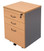 Rapid Worker Mobile Pedestal Two Personal Drawers & One Filing Drawer - Beech/Ironstone