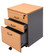 Rapid Worker Mobile Pedestal Two Personal Drawers & One Filing Drawer - Beech/Ironstone